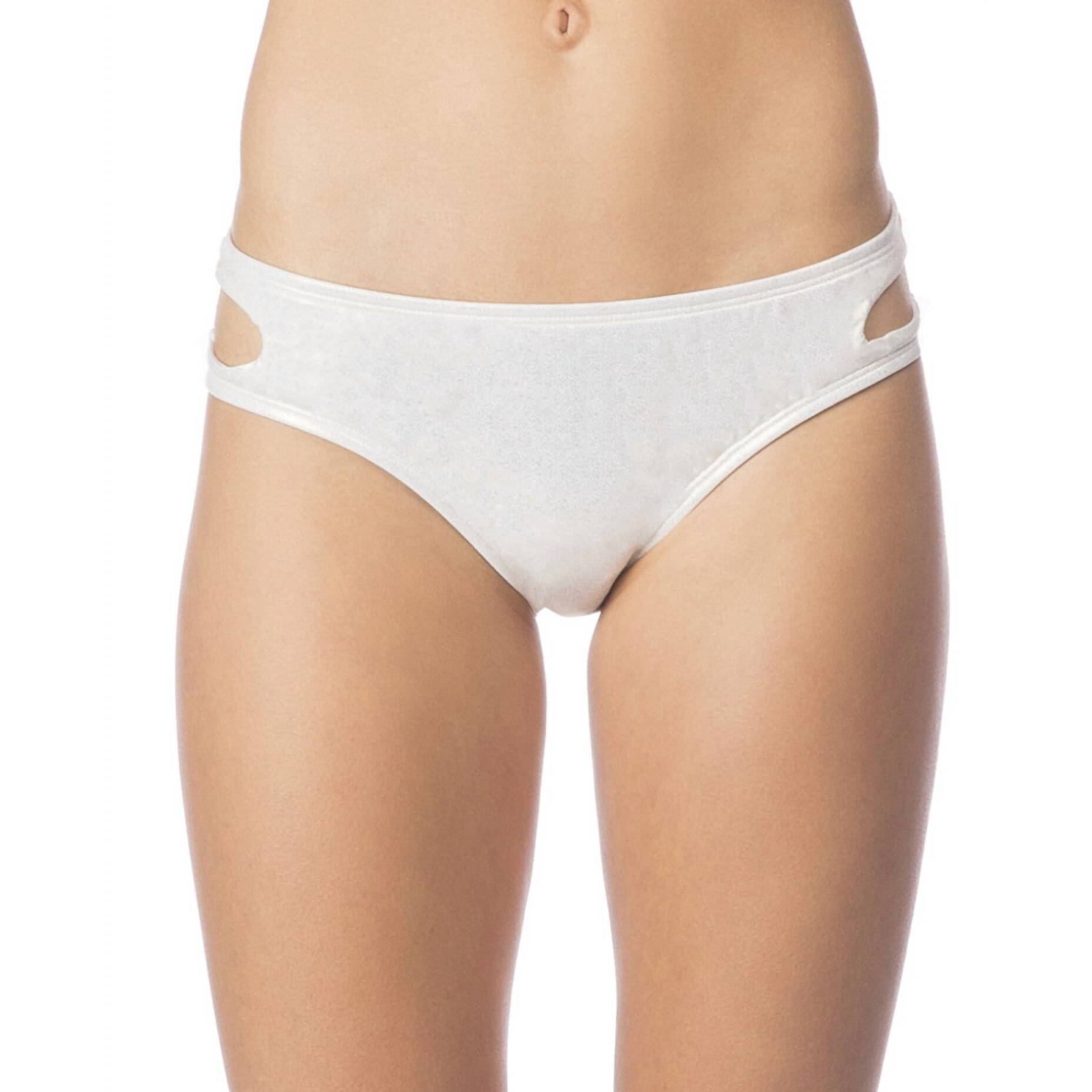 New Bikini Lab Hot Shine Bling Key Hole Hipster Bikini Bottom In Gold